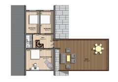 63’x59’ 3 Beds, 2.5 Baths Cozy A-Frame House Architectural Plans PDF Download.