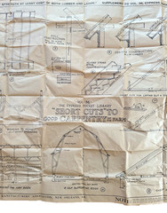 Vintage Cypress Pocket Library Carpenter Farm Plans Fold-Out Blueprint
