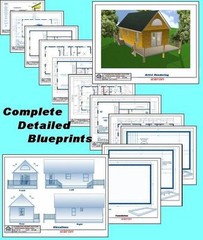 16×32 Cabin w/Loft Plans Package, Blueprints, Material List