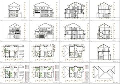 House Plan 26×49 Feet 8×15 Meter 5 Beds 5 Baths Hip Roof PDF Plan (A4 Hard Copy)