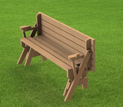 Folding Bench and Picnic Table Combination Building Plans – 6ft