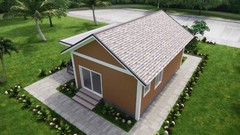 30×33 Feet Simple House Design 9×10 Meter 2 Bed 1 Bath Gable Roof (A4 Hard Copy)