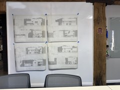 Vintage Architectural Drawings Vellum (Set of 4) House Plans Elevations 30×36