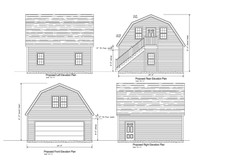 24’X24′- 24’X24′ GARAGE PLANS GAMBREL ROOF 2 CAR PLANS 23-2424-GMB-12