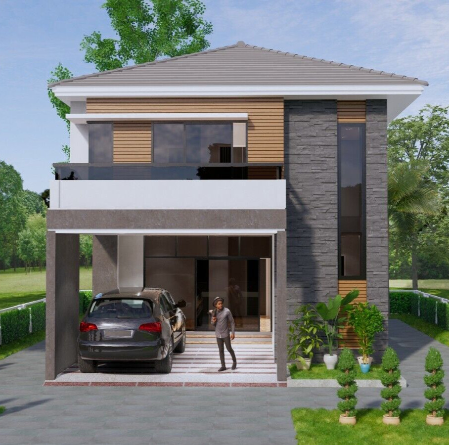 Small House Plan 7.5×11.7 Meter 25×40 Feet 4 Beds Full PDF Plans (A4 Hard Copy)