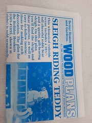 Better Homes and Gardens Wood Plans Sleigh Riding Teddy OFS #1058 Uncut
