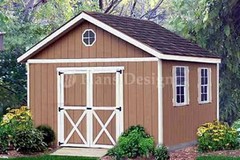 12 x 12 Garden Storage Gable Shed Plans / Building Blueprints, Design #21212