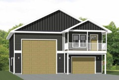 36×42 Apartment with 1-Car 1-RV Garage — PDF Floor Plan — 961 sqft — Model 2G