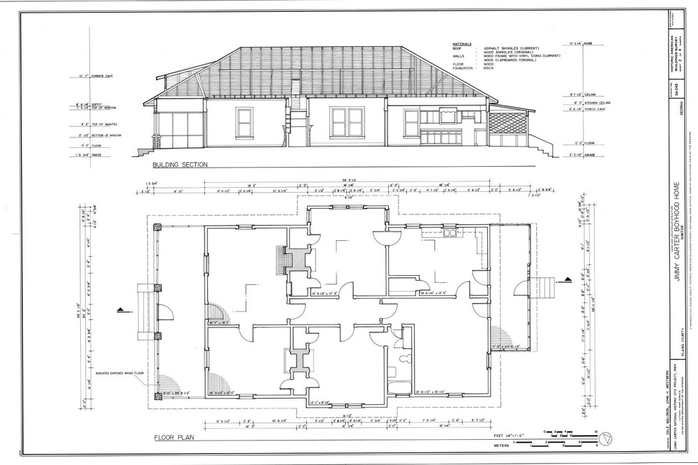 Southern style Bungalow, historic home of a president, 4 bedrooms, printed plans