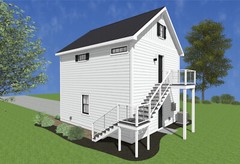 Garage Apartment (ADU) – 1 BR/1BA w/ Loft – Full House Plans, Blueprints #30010B