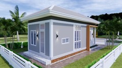 New Home Plans 4×9 Meter 13×30 Feet 2 Beds 1 Bath Hip Roof PDF (A4 Hard Copy)