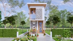 8×26 Feet Tiny House Plans 2.5×8 Meter 2 Beds Shed Roof Full Plan (A4 Hard Copy)