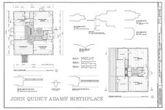 John Quincy Adams House, Saltbox Colonial, architectural home plans, 3 bedrooms