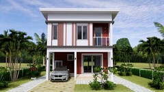 22×30 Feet Small House Plan 6.5×9 Meter 3 Beds 2 Baths Shed Roof (A4 Hard Copy)