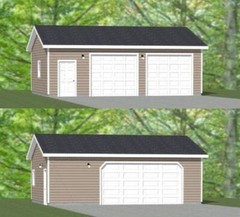 30×24 2-Car Garage — 720 sqft — PDF Floor Plan — 9ft Walls — Model 1B