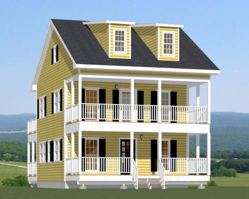 24×24 House — 3 Bedroom 3 Bath — 1,660 sq ft — PDF Floor Plan