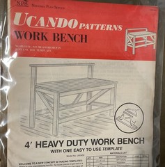 UCANDO U00400 4’ Work Bench Plans Rebagged With Material List NOS W/Templete