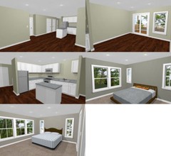 44×48 Apartment with 2-Car 1-RV Garage – PDF FloorPlan – 1,645 sqft – Model 1H