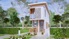 8×26 Feet Tiny House Plans 2.5×8 Meter 2 Beds Shed Roof Full Plan (A4 Hard Copy)