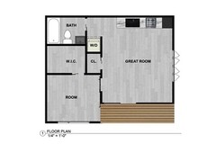 MODERN ADU TINY HOUSE FLOOR PLAN 24×20 – 1 BEDROOM, 1 BATH, 400 SF STUDIO