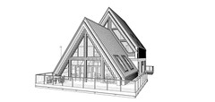 35’x65′ 4 Beds, 4 Bath Double A-Frame Architectural Build Plans PDF Download