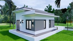 Custom Small House Plan 6×8 Meter 20×27 Feet 2 Bed 1 Bath Terrace (A4 Hard Copy)