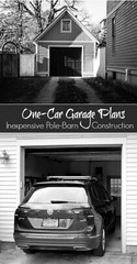 One-Bay Car Barn Plans with Lofts – 3 Different Sets of Pole-Barn Plans (G1)