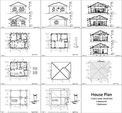 Tiny House 7.5×8.5 Meter 2 Bedrooms 25×29 Feet Full PDF Plans (A4 Hard Copy)