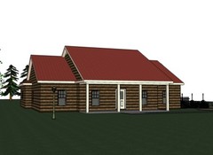 Abbigale 2161G 4 LOG home, house plan 4 beds, 2.5 baths PDF