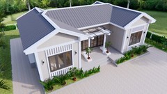 Custom Home Plan 13×7.5 Meter 43×25 Feet 3 Beds 2 Bath Gable Roof (A4 Hard Copy)