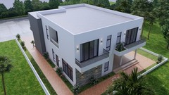 39×49 Feet Modern House Plan 12×15 Meter 5 Beds 6 Baths Flat Roof (A4 Hard Copy)