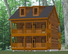 24×24 House — 3 Bedroom 3 Bath — 1,660 sq ft — PDF Floor Plan — Model 1A