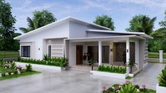 49×30 Feet House Plan 15×9 Meter with 3 Beds 3 Baths Shed Roof (A4 Hard Copy)