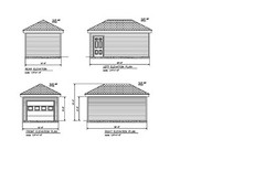 12’X20′- 20’X12′ ONE CAR GARAGE PLANS HIP ROOF GARAGE PLAN 22-1220-HIP-2Z