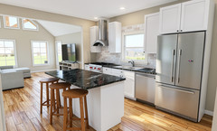Modern Country Farmhouse Plan: 1,200 (Living) Sqft-3 Bedroom-2 bath