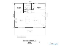 26×32 Lean Modern Cabin Custom Architectural Plans 800SF – PDF Download