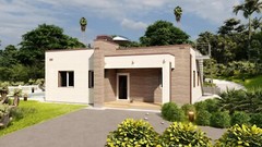 Flat House 2 Bed, Bathroom, Terrace, CAD Blueprints Metric/Imperial