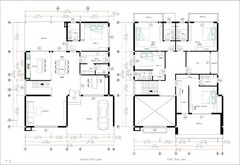 39×49 Feet Modern House Plan 12×15 Meter 5 Beds 6 Baths Flat Roof (A4 Hard Copy)