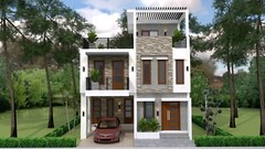 26×36 Small House Design 3 Beds 3 baths 8×11 Meter Terrace Roof (A4 Hard Copy)