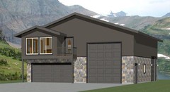 40×42 Apartment with 2-Car 1-RV Garage – PDF FloorPlan – 1,153 sqft – Model 1C
