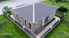 36×36 Feet House Plan 11×11 Meter 3 Beds 2 Baths Hip Roof PDF & (A4 Hard Copy)