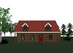 Blanche_1415G-2 Logs, 3 bed / 2 bath , 2 car garage, future upstairs, PDF