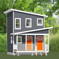 16×16 Tiny Duplex — 441 sq ft — PDF Floor Plan — Model 2K
