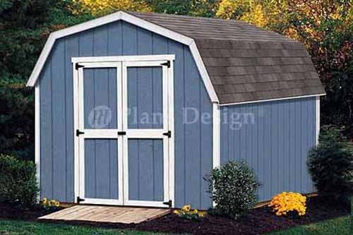 10 x 8 Gambrel Roof / Barn Shed Building Plans, Material List Included #31008