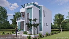 25X30 Small House Plan 7.5×9 Meter 4 Beds 4 Bath Terrace Roof PDF (A4 Hard Copy)