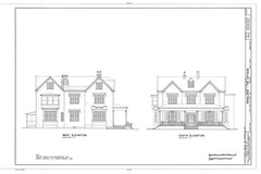 Victorian Farmhouse Style home plan, many bedrooms, porch, architectural prints