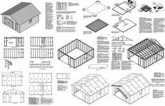 Car Garage Building Plans 18 x 20 Structure Blueprint, Design # 51820