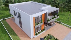 39×49 Feet Modern House Plan 12×15 Meter 5 Beds 6 Baths Flat Roof (A4 Hard Copy)
