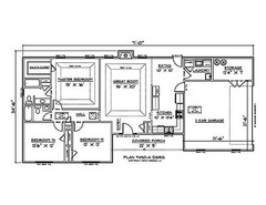 House Plan PDFs for 1490 Sq. Ft. 3 Bedroom House w/Garage (Email Delivery Only)