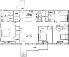 60×30 House — 4 bedroom 3 Bath — 1,800 sqft — PDF Floor Plan — Model 4C
